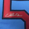 Autographed/Signed Willie McGee St. Louis Blue Baseball Jersey JSA COA