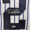 Framed Autographed/Signed Derek Jeter 35x39 New York Pinstripe Baseball Jersey Steiner Sports COA Hologram Only