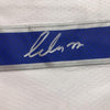 Framed Autographed/Signed Luka Doncic 35x39 Dallas White Basketball Jersey PSA/DNA COA