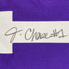 Autographed/Signed Ja'Marr Chase LSU Purple College Football Jersey Beckett BAS COA by Hall of Fame Sports Memorabilia