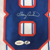 Framed Autographed/Signed Gary Carter 35x39 New York Pinstripe Baseball Jersey JSA COA