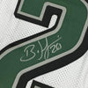 Framed Autographed/Signed Brian Dawkins 35x39 Philadelphia White Football Jersey JSA COA