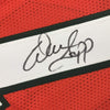 Framed Autographed/Signed Warren Sapp 35x39 Miami Orange College Football Jersey JSA COA