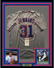 Framed Autographed/Signed Ferguson Fergie Jenkins HOF 91  35x39 Chicago Grey Baseball Jersey JSA COA