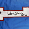 Framed Autographed/Signed Warren Moon 35x39 Houston Blue Football Jersey GTSM COA Holo Only