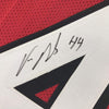 Framed Autographed/Signed Vic Beasley Jr. 35x39 Atlanta Red Football Jersey JSA COA