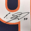 Framed Autographed/Signed Eddie Jackson 35x39 Chicago Blue Football Jersey JSA COA