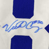 Framed Autographed/Signed Victor Cruz 35x39 New York Blue Football Jersey Steiner Sports COA