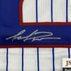 Framed Autographed/Signed Mark Prior 35x39 Chicago Pinstripe Baseball Jersey JSA COA
