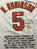 Autographed/Signed Brooks Robinson Inscribed HOF 83  Baltimore Orioles White Stat Baseball Jersey JSA COA
