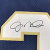 Autographed/Signed Joe Montana Notre Dame Blue College Football Jersey JSA COA