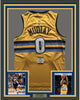 Framed Autographed/Signed Emmanuel Mudiay 35x39 Denver Yellow Basketball Jersey Beckett BAS COA