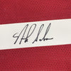Framed Autographed/Signed Nick Saban 35x39 Alabama Red College Football Jersey Beckett BAS COA