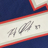Framed Autographed/Signed Rob Gronkowski 35x39 New England Split Football Jersey Beckett BAS COA