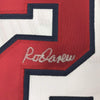 Framed Autographed/Signed Rod Carew 35x39 California White Baseball Jersey JSA COA