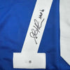Framed Autographed/Signed Curt Warner 35x39 "3x Pro Bowl" Seattle Blue Retro Football Jersey Beckett BAS COA by Hall of Fame Sports Memorabilia