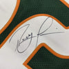 Framed Autographed/Signed Ray Lewis 35x39 Miami Green College Football Jersey PSA/DNA COA