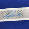 Framed Autographed/Signed Luka Doncic 35x39 Dallas Blue Basketball Jersey PSA/DNA COA