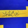 Framed Autographed/Signed Kurt Warner 35x39 St. Louis Blue Football Jersey Tristar COA