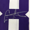 Framed Autographed/Signed Cris Carter 35x39 Minnesota White Football Jersey JSA COA