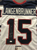 Autographed/Signed Jamie Langenbrunner Team USA United States White Hockey Jersey JSA COA by Hall of Fame Sports Memorabilia
