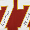 Framed Autographed/Signed Willie Roaf HOF 2012 35x39 Kansas City Red Football Jersey Beckett BAS COA