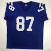 Autographed/Signed Reggie Wayne Indianapolis Blue Football Jersey Beckett BAS COA
