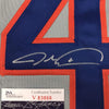 Framed Autographed/Signed Jacob DeGrom 35x39 New York NY Grey Baseball Jersey JSA COA