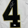 Framed Autographed/Signed Derek Carr 35x39 New Orleans White Football Jersey JSA COA