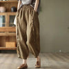 Women's High-Waist Solid-Color Capri Harem Pants by FitiqueFit