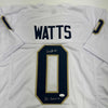 Autographed/Signed Xavier Watts All-American Notre Dame White College Football Jersey JSA COA