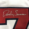 Framed Autographed/Signed Dansby Swanson 35x39 Atlanta White Baseball Jersey JSA COA