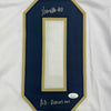 Framed Autographed/Signed Xavier Watts All-American 35x39 Notre Dame White College Football Jersey JSA COA