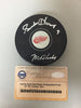 Autographed/Signed Gordie Howe Inscribed Mr. Hockey  Detroit Red Wings Logo Hockey Puck Steiner Sports COA