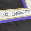 Framed Autographed/Signed JK J.K. Dobbins 35x39 Baltimore Black Football Jersey JSA COA