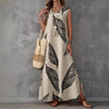 Printed V-Neck Sleeveless High-Waist Maxi Dress | 3 Colors