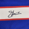 Autographed/Signed Jeff Hostetler New York Blue Football Jersey JSA COA
