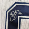 Framed Autographed/Signed Emmitt Smith 35x39 Dallas White Football Jersey GTSM COA Hologram Only
