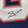 Framed Autographed/Signed Stephon Gilmore 35x39 New England Blue Football Jersey PSA/DNA COA