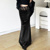 Women's Patchwork Solid Color Buttocks Wrapped Fishtail Skirt