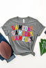 Gray Colorful GAME DAY Graphic Crew T Shirt by Wild and Free Boutique