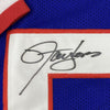 Framed Autographed/Signed Lawrence Taylor 35x39 New York Split Football Jersey Beckett BAS COA
