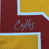 Framed Autographed/Signed Clyde Edwards-Helaire 35x39 Kansas City Yellow Football Jersey Beckett BAS COA