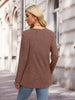 Ribbed Knit Button-Front Long Sleeve T-Shirt by Simply Love