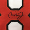 Framed Autographed/Signed Cal Ripken Jr. 35x39 Baltimore White Baseball Jersey JSA COA