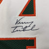 Framed Autographed/Signed Vinny Testaverde 35x39 Miami Green College Football Jersey JSA COA