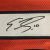 Framed Autographed/Signed Emmanuel Sanders 35x39 Denver Broncos Orange Football Jersey JSA COA