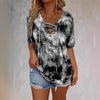 Women's Tie-Dye Print Drawstring T-Shirt – Loose Fit, Short Sleeve, Casual by FitiqueFit