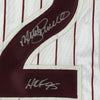 Framed Autographed/Signed Mike Schmidt HOF 95 35x39 Philadelphia Pinstripe Baseball Jersey JSA COA