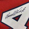 Framed Autographed/Signed Howie Kendrick 35x39 Washington Red Baseball Jersey JSA COA